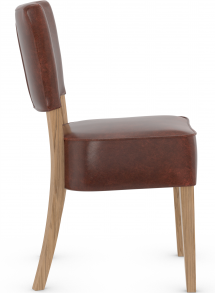 Genova Oak Dining Chair Antique Brown Bonded Leather 