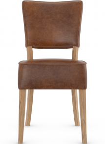 Genova Oak Dining Chair Tan Aniline Leather