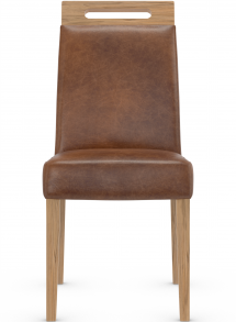Modena Dining Chair Aniline Leather & Rustic Oak