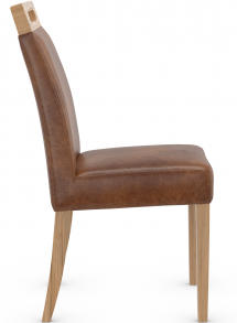 Modena Dining Chair Aniline Leather & Rustic Oak